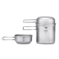 Keith 3-Piece Titanium Pot And Bowl Set